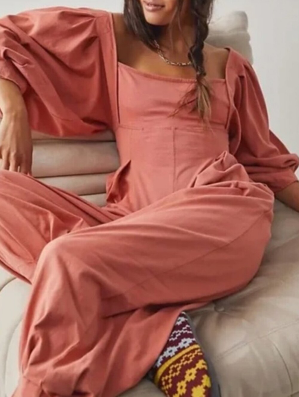 Free People Intimately Lotta Love Romper Jumpsuit Pink Bohemian Size XS NWT